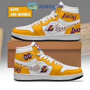 Los Angeles Lakers NBA Personalized Air Jordan 1 Shoes