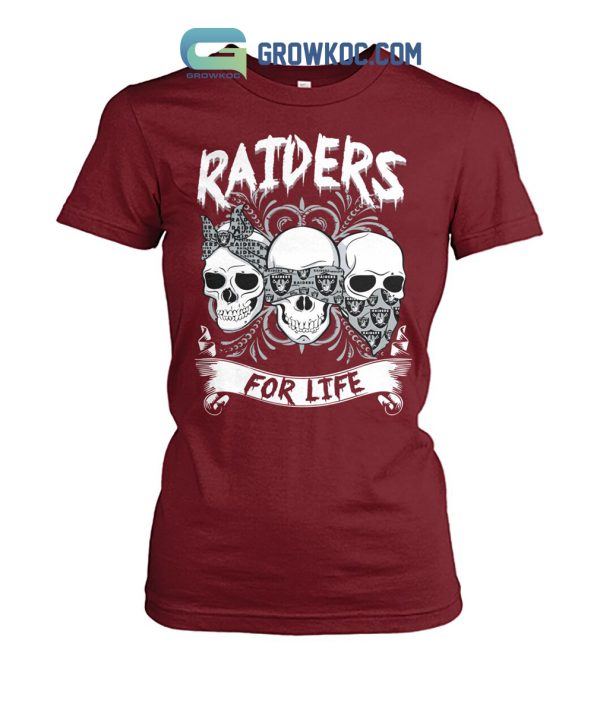 Los Angeles Raiders For Life Skull Design Shirt Hoodie Sweater