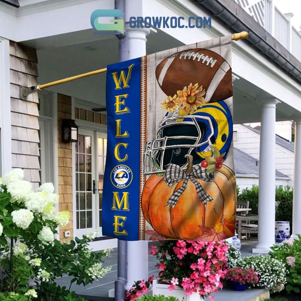 Los Angeles Rams NFL Welcome Fall Pumpkin Personalized House Garden Flag