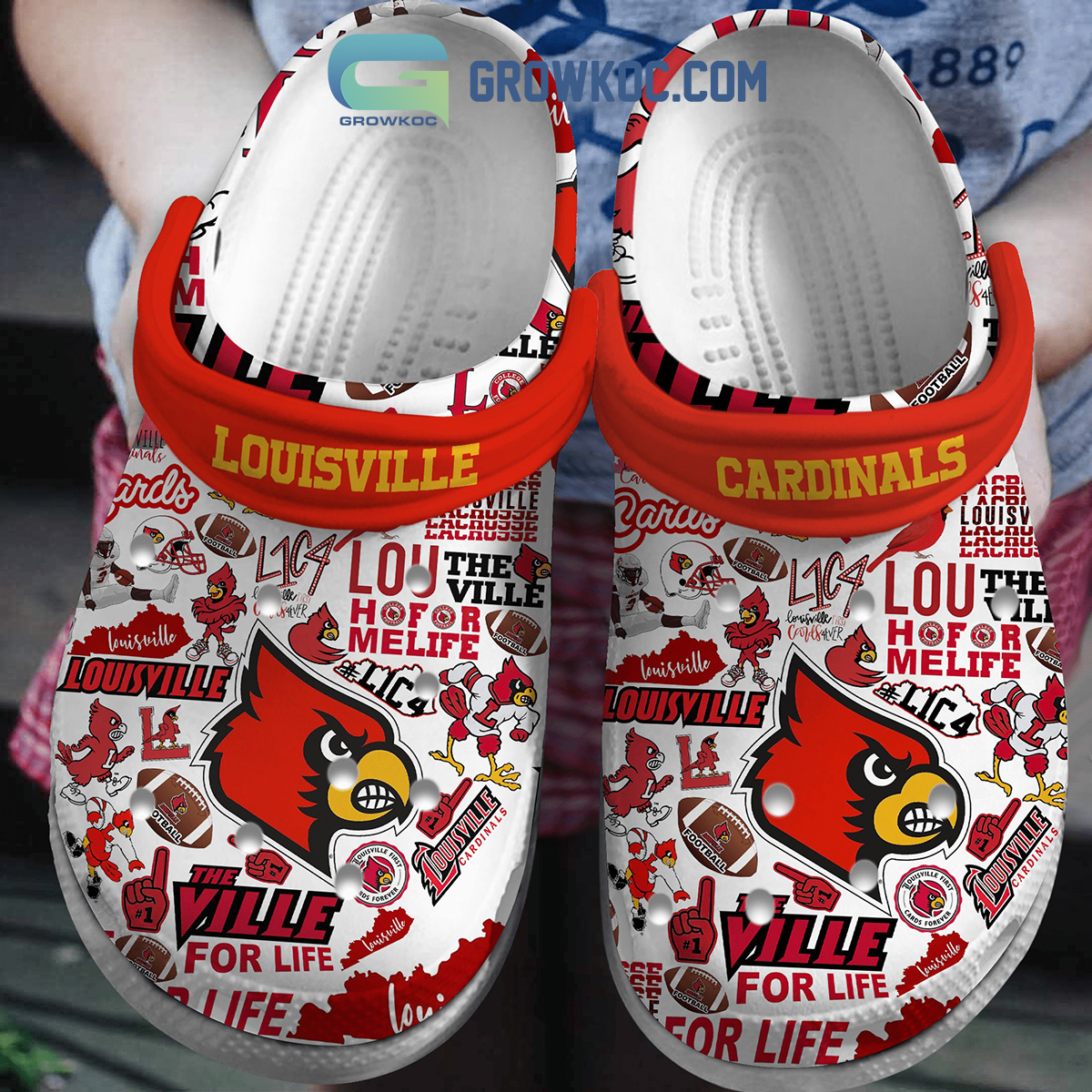 Louisville Cardinals The Ville For Life Clogs Crocs - Growkoc