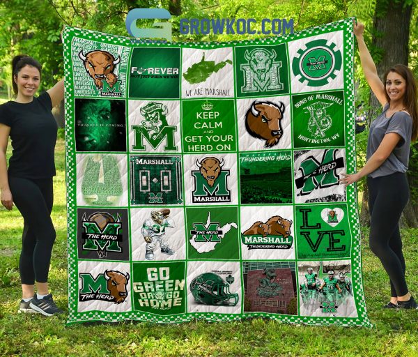 MARSHALL THUNDERING HERD NCAA Collection Design Fleece Blanket Quilt