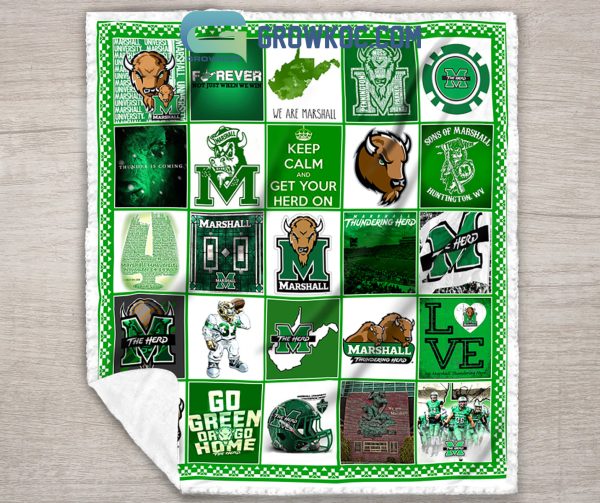 MARSHALL THUNDERING HERD NCAA Collection Design Fleece Blanket Quilt