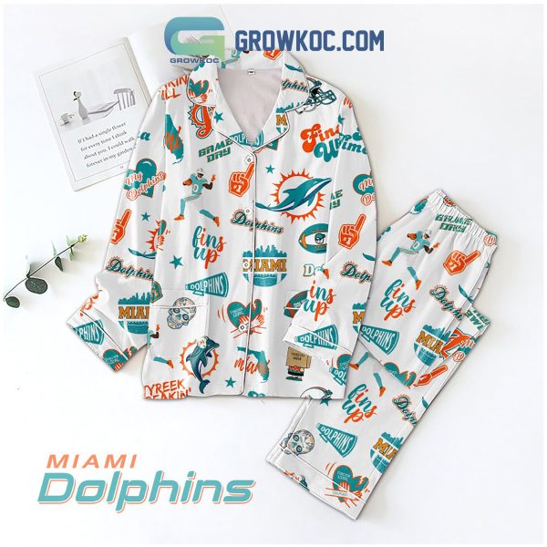 Miami Dolphins Fins Up Game Day Pajamas Set