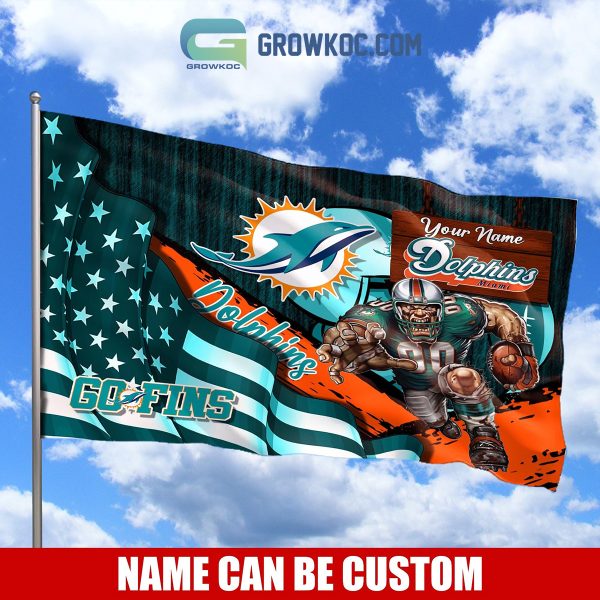 Miami Dolphins NFL Mascot Slogan American House Garden Flag
