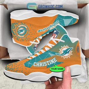 Miami Dolphins NFL Personalized Air Jordan 13 Sport Shoes