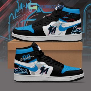 Miami Marlins MLB Personalized Air Jordan 1 Shoes