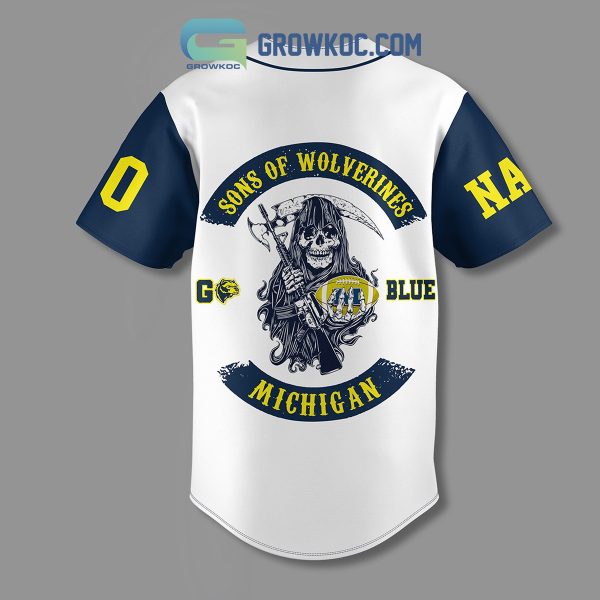 Michigan Sons Of Wolverines Go Blue 2023 Personalized Baseball Jersey