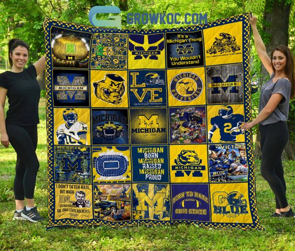 Michigan Wolverine NCAA Collection Design Fleece Blanket Quilt