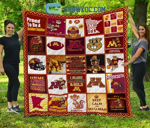 Minnesota Golden Gophers Football NCAA Collection Design Fleece Blanket Quilt