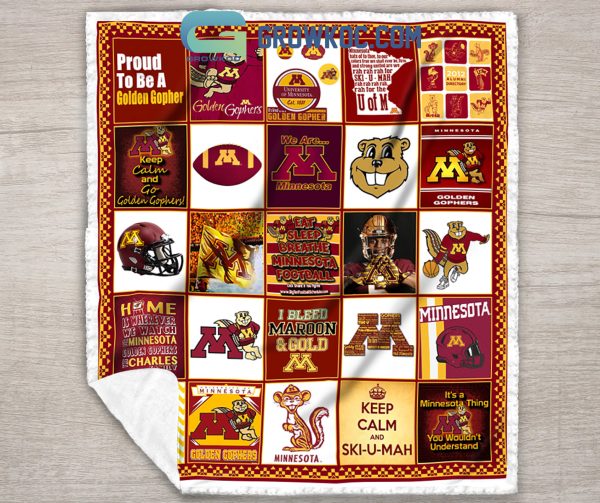 Minnesota Golden Gophers Football NCAA Collection Design Fleece Blanket Quilt