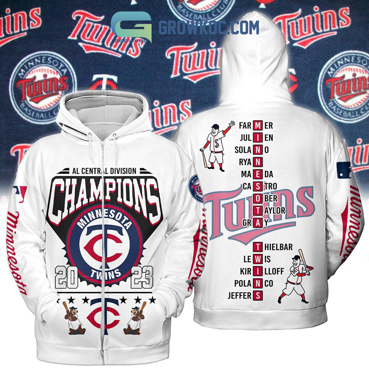 MLB Minnesota Twins White 3D Hoodie - T-shirts Low Price