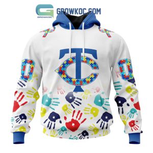 Minnesota Twins MLB Autism Awareness Hand Design Personalized Hoodie T Shirt