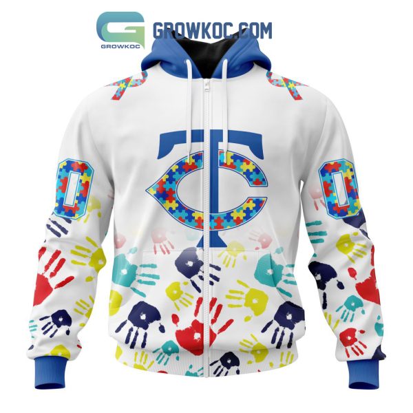 Minnesota Twins MLB Autism Awareness Hand Design Personalized Hoodie T Shirt