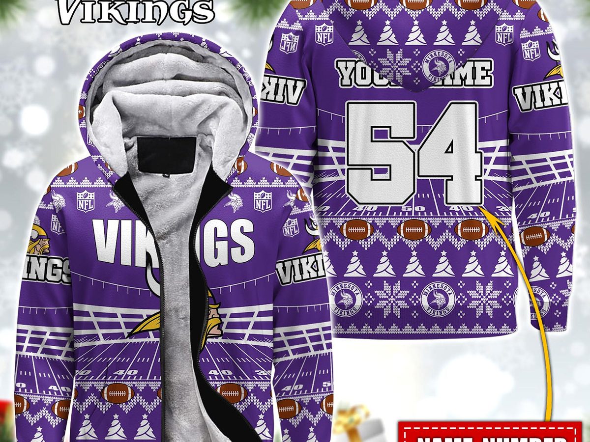 Minnesota Vikings NFL Football Hooded Purple Sweatshirt Size Youth