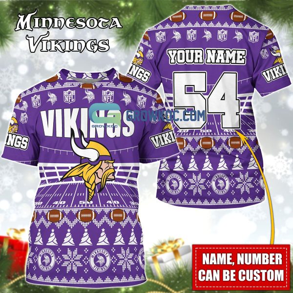 Minnesota Vikings NFL Christmas Personalized Hoodie Zipper Fleece Jacket