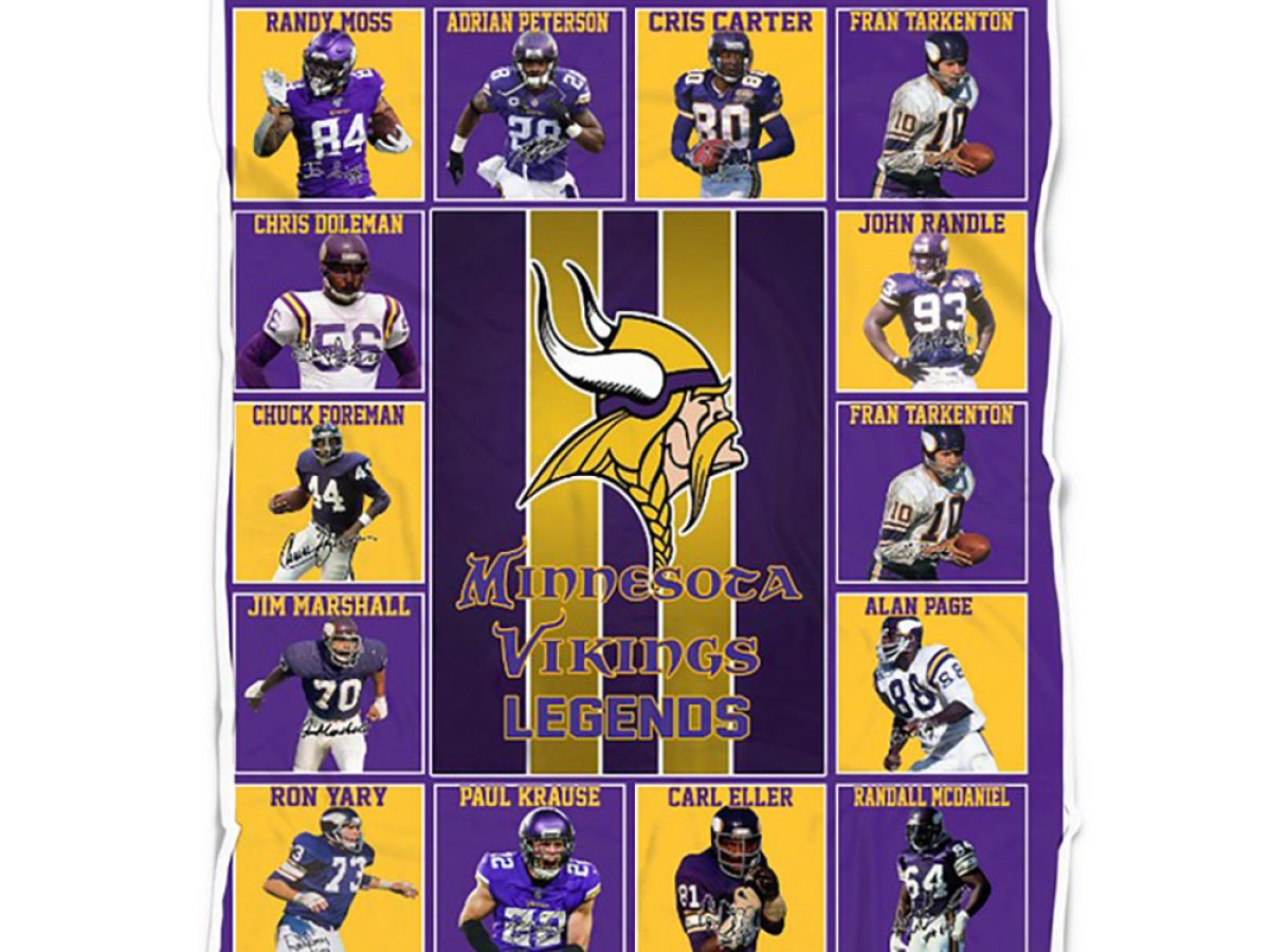 Minnesota Vikings NFL Legends In History Fleece Blanket Quilt - Growkoc