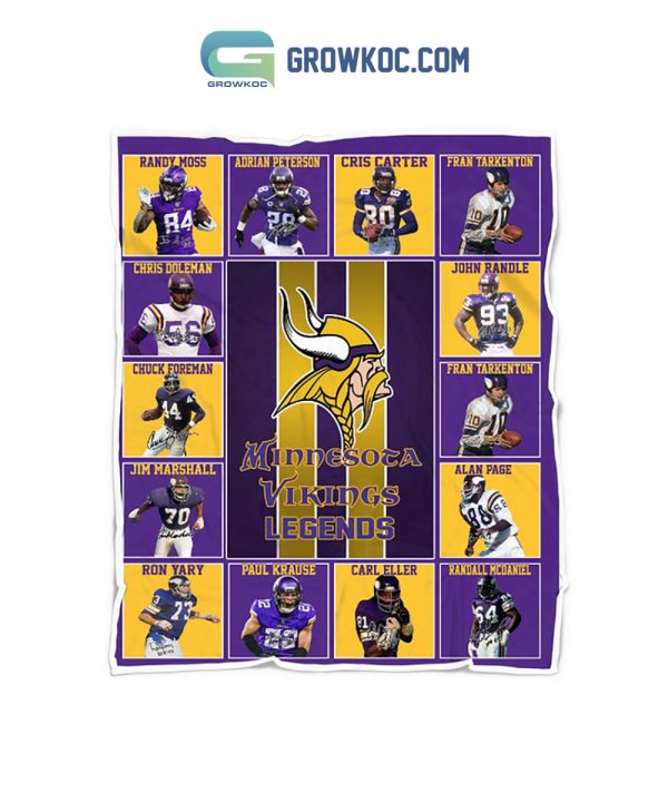 Minnesota Vikings NFL Legends In History Fleece Blanket Quilt
