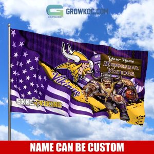 Minnesota Vikings NFL Mascot Slogan American House Garden Flag