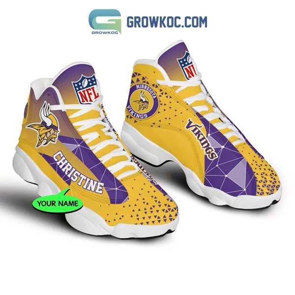 Minnesota Vikings NFL Personalized Air Jordan 13 Sport Shoes