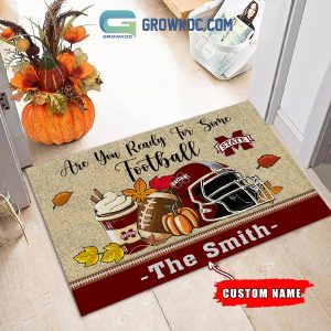 Mississippi State Bulldogs NCAA Fall Pumpkin Are You Ready For Some Football Personalized Doormat
