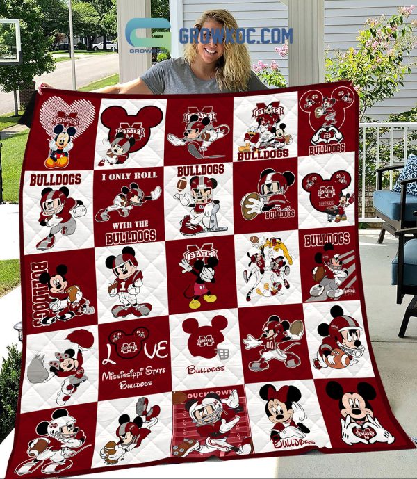 Mississippi State Bulldogs NCAA Mickey Disney Fleece Blanket Quilt