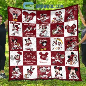 Mississippi State Bulldogs NCAA Mickey Disney Fleece Blanket Quilt