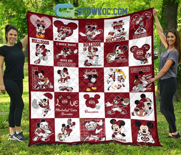 Mississippi State Bulldogs NCAA Mickey Disney Fleece Blanket Quilt