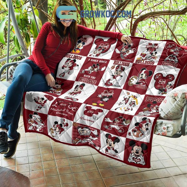 Mississippi State Bulldogs NCAA Mickey Disney Fleece Blanket Quilt