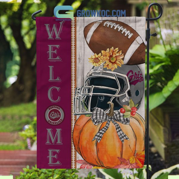 Montana Grizzlies NCAA Welcome Fall Pumpkin House Garden Flag
