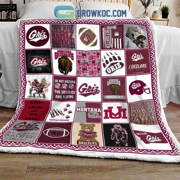 Montana Grizzlies football NCAA Collection Design Fleece Blanket Quilt