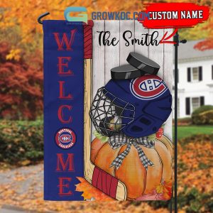 Montreal Canadiens NHL Welcome Fall Pumpkin Personalized House Garden Flag