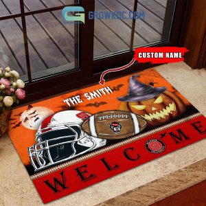 NC State Wolfpack NCAA Football Welcome Halloween Personalized Doormat