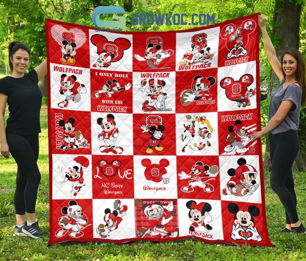 NC State Wolfpack NCAA Mickey Disney Fleece Blanket Quilt