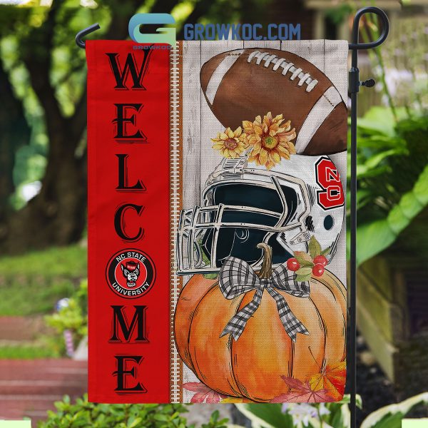 NC State Wolfpack NCAA Welcome Fall Pumpkin House Garden Flag