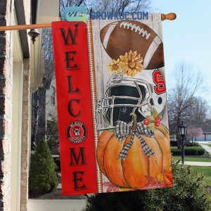 NC State Wolfpack NCAA Welcome Fall Pumpkin House Garden Flag