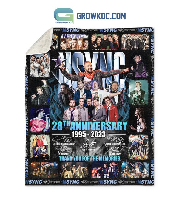 NSYNC 28th Anniversary 1995 2023 Memories Fleece Blanket Quilt
