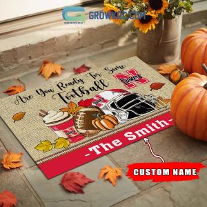 Nebraska Cornhuskers NCAA Fall Pumpkin Are You Ready For Some Football Personalized Doormat