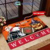 North Carolina Tar Heels NCAA Football Welcome Halloween Personalized Doormat