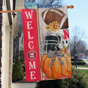 Nebraska Cornhuskers NCAA Welcome Fall Pumpkin House Garden Flag