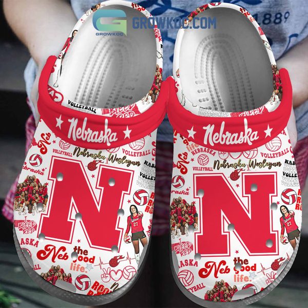 Nebraska Volleyball I Bleed Red Clogs Crocs