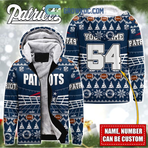 New England Patriots NFL Christmas Personalized Hoodie Zipper Fleece Jacket