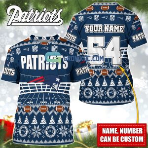 New England Patriots NFL Christmas Personalized Hoodie Zipper Fleece Jacket  - Growkoc