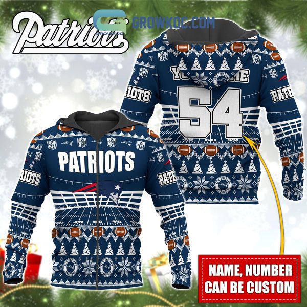 New England Patriots NFL Christmas Personalized Hoodie Zipper Fleece Jacket