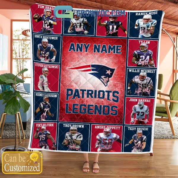 New England Patriots NFL Legends In History Personalized Fleece Blanket Quilt