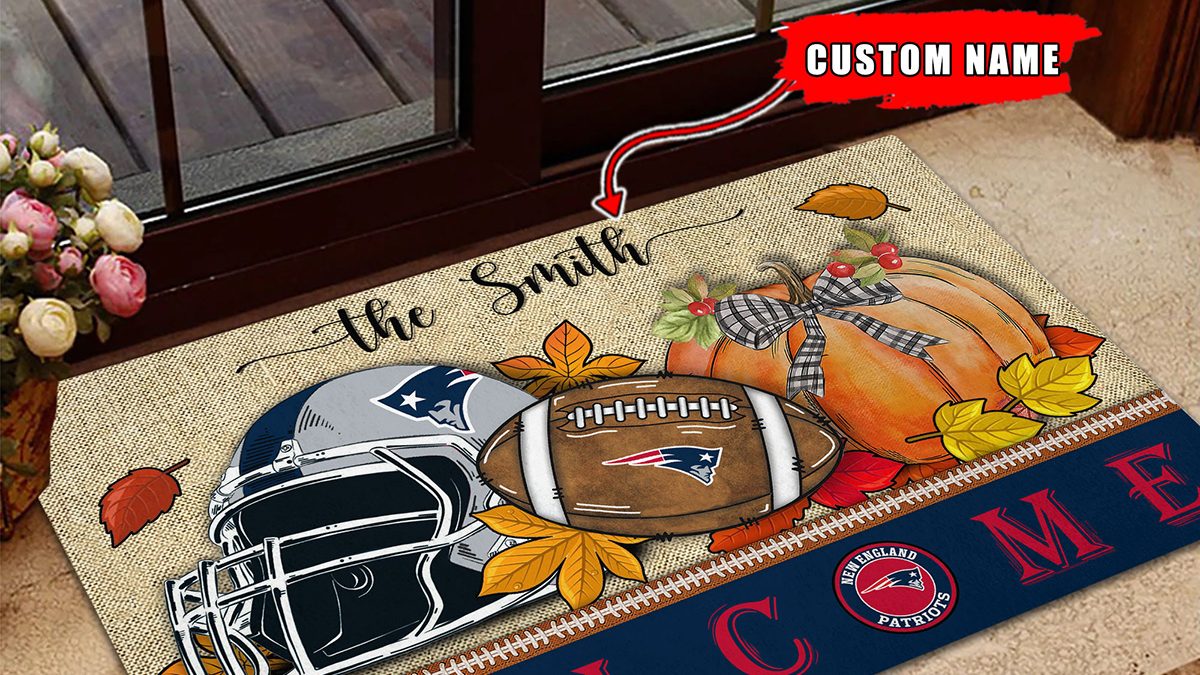 New York Jets NFL Welcome Fall Pumpkin Personalized Doormat - Growkoc