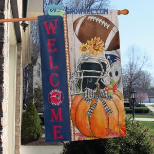 New England Patriots NFL Welcome Fall Pumpkin Personalized House Garden Flag