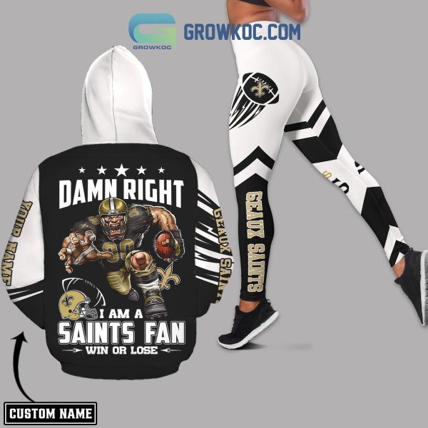 New Orleans Saints Geaux Saints Damn Right Saints Fan Personalized Hoodie Leggings Set