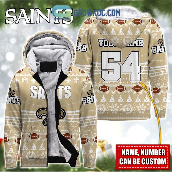 New Orleans Saints NFL Christmas Personalized Hoodie Zipper Fleece Jacket