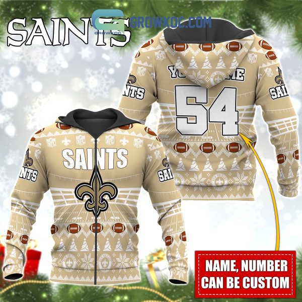 New Orleans Saints NFL Christmas Personalized Hoodie Zipper Fleece Jacket