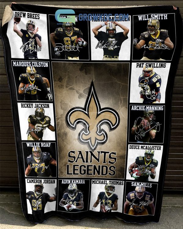 New Orleans Saints NFL Legends In History Fleece Blanket Quilt